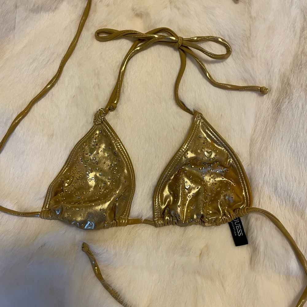 Gold Guess Bikini Top